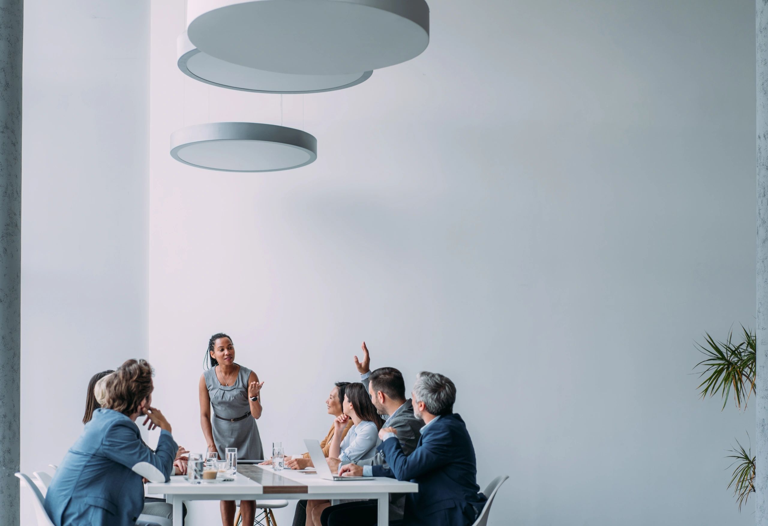 Business presentation in a modern office meeting